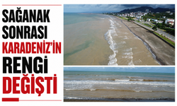 Sağanak sonrası Karadeniz'in rengi değişti