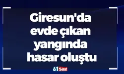 Giresun'da evde çıkan yangında hasar oluştu