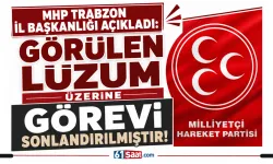 MHP Trabzon İl Başkanlığı açıkladı: Görülen lüzum üzerine görevi sonlandırılmıştır