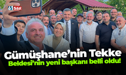 Gümüşhane’nin Tekke beldesinin yeni başkanı belli oldu!