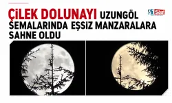 Çilek Dolunayı Uzungöl semalarında eşsiz manzaralara sahne oldu