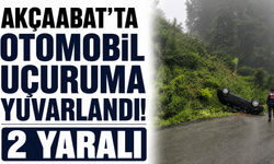 Akçaabat'ta otomobil uçuruma yuvarlandı: 2 yaralı