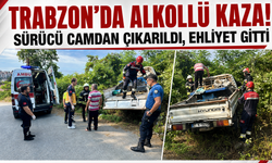 Trabzon’da alkollü kaza! Sürücü camdan çıkarıldı, ehliyet gitti