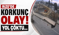 Rize'de korkunç olay! Yol çöktü...