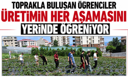 Toprakla buluşan öğrenciler üretimin her aşamasını yerinde öğreniyor