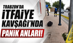Trabzon’da İtfaiye kavşağı’nda panik anları...
