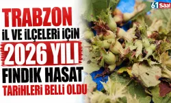 Trabzon il ve ilçeleri için 2026 yılı fındık hasat tarihleri belli oldu