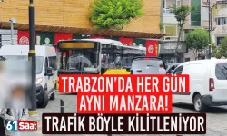 Trabzon'da her gün aynı manzara! Trafik böyle kilitleniyor