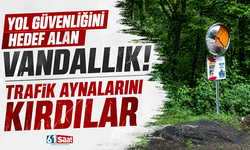Trabzon’da trafik aynalarını kırdılar
