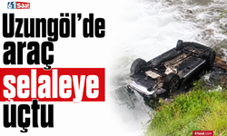 Uzungöl’de araç şelaleye uçtu
