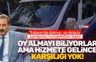 Trabzon'da dolmuş ve otobüs zamlarına tepki!