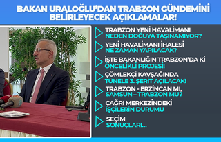 Bakan Uraloğlu’dan Trabzon gündemini belirleyecek açıklamalar!