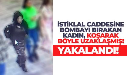 Taksim'de bombayı bıraktığı iddia edilen kadın  olay yerinden koşarak böyle uzaklaştı!