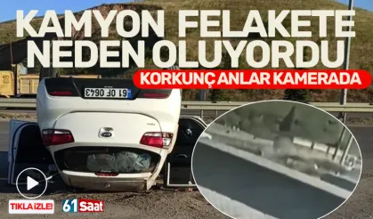 Kamyon, felakete neden oluyordu.. Trabzon plakalı araç takla attı!