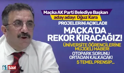 AK Parti Trabzon Maçka Belediye Başkan aday adayı Oğuz Kara, projelerini açıkladı.