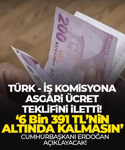 Türk-İş Asgari Ücret Talebini 6 bin 391 TL olarak iletti!