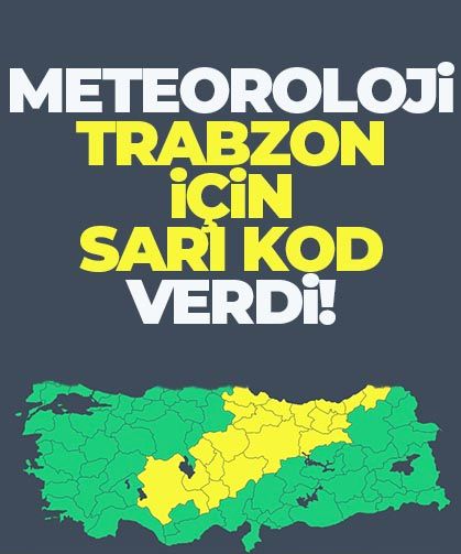 Meteorolojiden, Trabzon için sarı kod uyarısı...