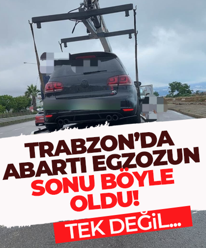 Trabzon’da abartılı egzoz tespit edilen 3 araç trafikten men edildi.