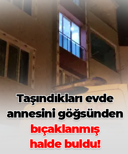 Taşındıkları evde annesini göğsünden bıçaklanmış  halde buldu!