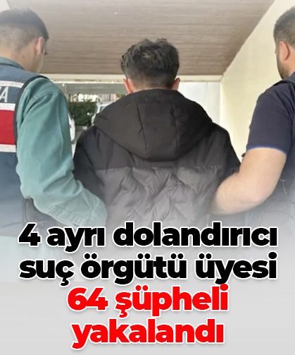 4 ayrı dolandırıcı suç örgütü üyesi  64 şüpheli yakalandı