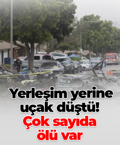 Yerleşim yerine uçak düştü!  Çok sayıda  ölü var