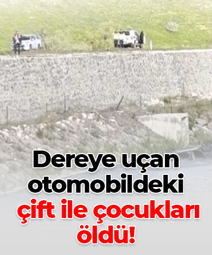 Dereye uçan otomobildeki çift ile çocukları öldü