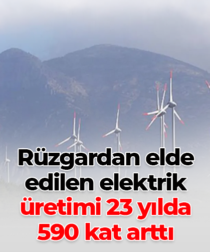 Rüzgardan elde edilen elektrik üretimi 23 yılda 590 kat arttı