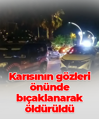 Karısının gözleri önünde bıçaklanarak öldürüldü