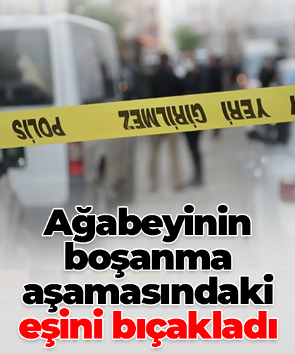 Ağabeyinin boşanma aşamasındaki eşini bıçakladı