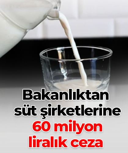Bakanlıktan süt şirketlerine 60 milyon liralık ceza