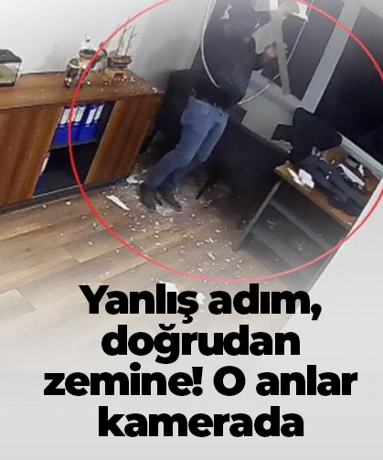 Yanlış adım, doğrudan zemine! O anlar kamerada