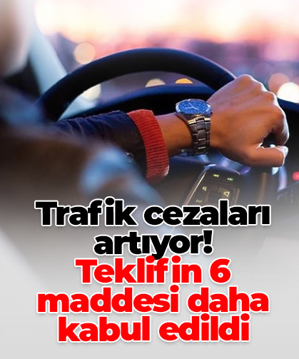Trafik cezaları artıyor: Teklifin 6 maddesi daha kabul edildi