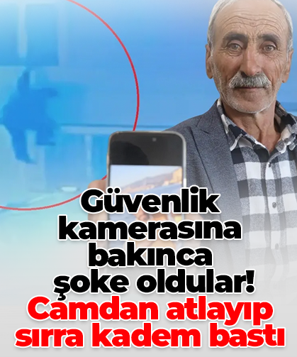 Güvenlik kamerasına bakınca  şoke oldular!  Camdan atlayıp sırra kadem bastı