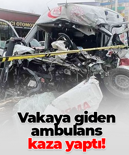 Vakaya giden ambulans  kaza yaptı!