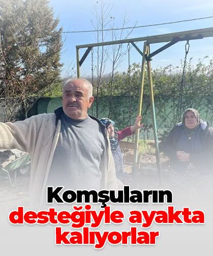 Evleri yangında kül olan çifte komşuları sahip çıktı