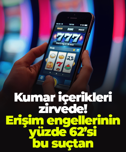 Kumar içerikleri zirvede! Erişim engellerinin yüzde 62’si  bu suçtan