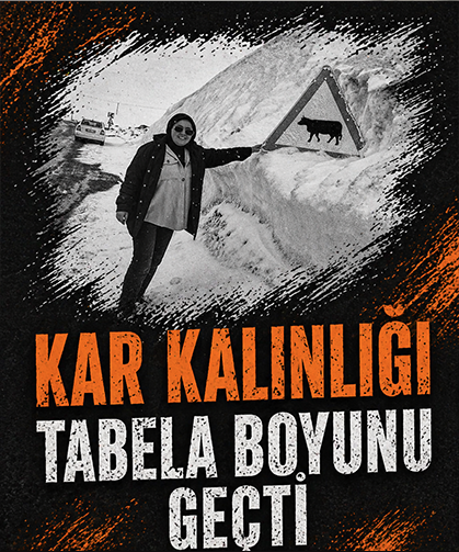 Kar kalınlığı tabela boyunu geçti