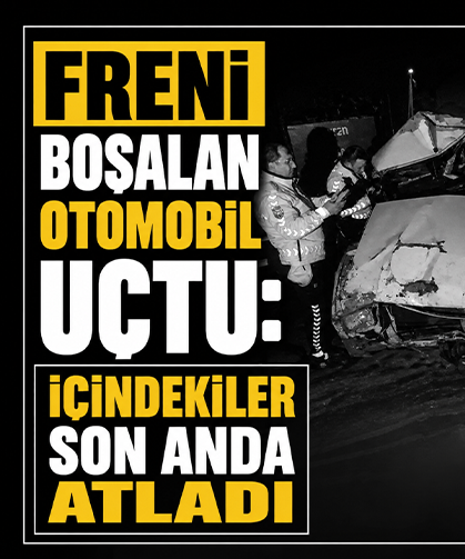 Freni boşalan otomobil uçtu: İçindekiler son anda atladı