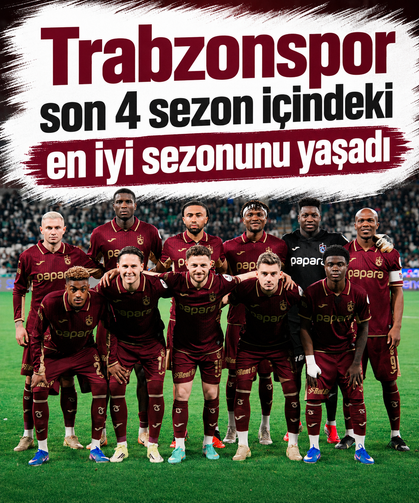 Trabzonspor son 4 sezon içindeki en iyi sezonunu yaşadı