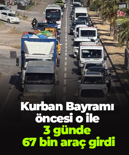 Kurban Bayramı öncesi o ile 3 günde  67 bin araç girdi