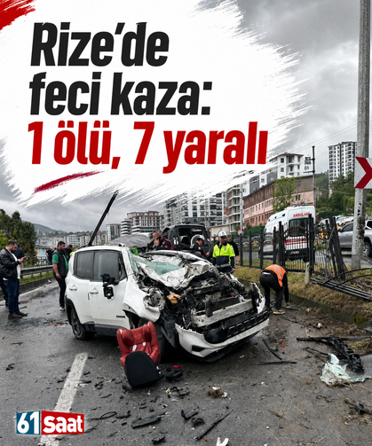 Rize’de feci kaza: 1 ölü, 7 yaralı