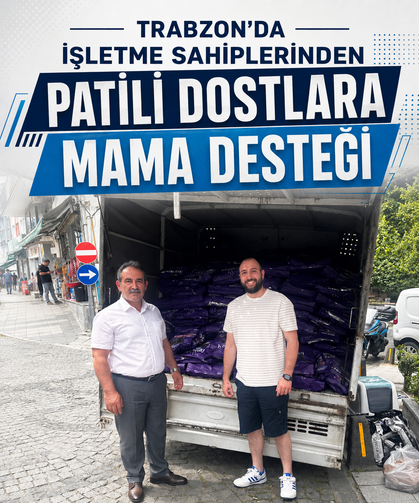 Trabzon’da işletme sahiplerinden patili dostlara mama desteği