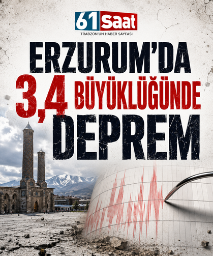 Erzurum'da 3,4 büyüklüğünde deprem