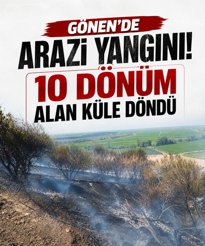 Gönen’de arazi yangını! 10 dönüm alan küle döndü