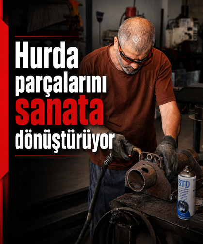 Hurda parçalarını sanata dönüştürüyor