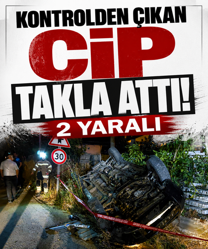 Kontrolden çıkan cip takla attı: 2 yaralı