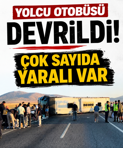 Yolcu otobüsü devrildi! Çok sayıda yaralı var