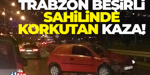 Trabzon Beşirli sahilinde korkutan kaza!