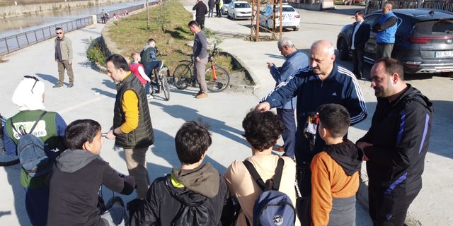 Trabzon'da bisiklet şöleninde minikler keyifli bir gün geçirdi