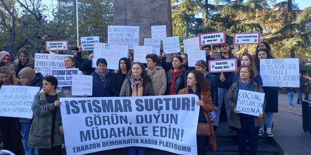 Trabzon'da Çocuk İstismarına protesto...
